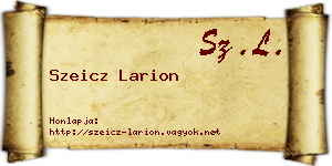 Szeicz Larion névjegykártya